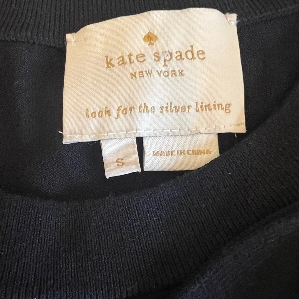 Kate Spade Black Navy Floral Pleated Hollyhock Skirt Dress Size S